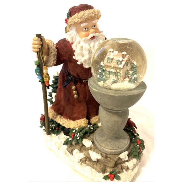 Pfaltzgraff Santa Claus Is Coming to Town Snow Globe Musical Figurine 10" Tall - Picture 3 of 9